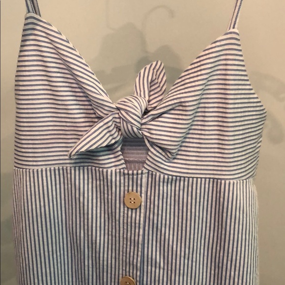 Zara Blue and White Seersucker Sundress - Picture 2 of 3